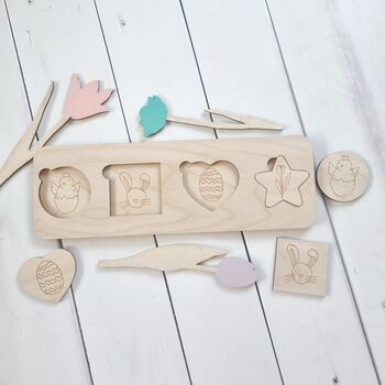 Personlised Wooden Easter Shape Puzzle, 4 of 6