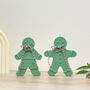 Green Gingerbread Man Christmas Candle Decoration, thumbnail 1 of 8