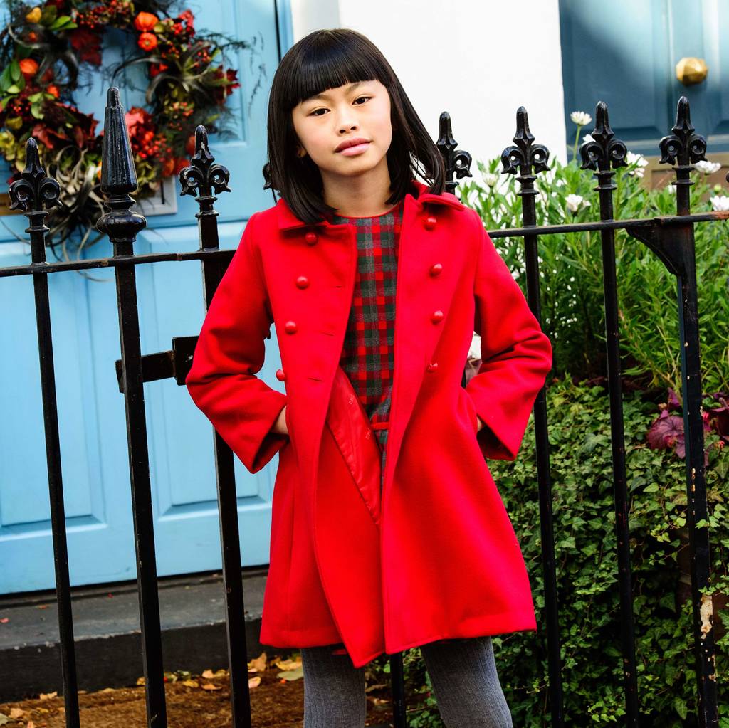 girls classic red coat by alioli kids | notonthehighstreet.com