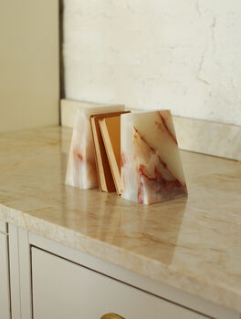 Luxury Onyx Marble Wedge Bookends, 5 of 7
