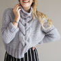 Cropped Cable Knit Jumper Knitting Kit, thumbnail 1 of 11