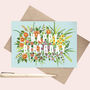 Floral Happy Birthday Greeting Card, thumbnail 1 of 6