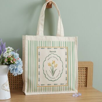 Personalised Birth Flower Tote Bag, 10 of 12