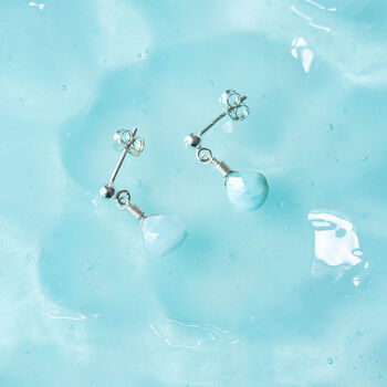 Larimar Drop Stud Earrings Second Light Collection, 2 of 4