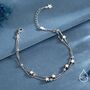 Sterling Silver Little Twinkle Stars Charm Bracelet, thumbnail 2 of 11