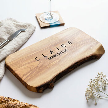 Personalised Natural Edge Custom Cheeseboard Gift, 2 of 8