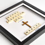 Personalised Wooden Cross Baptism Keepsake Frame With Scrabble, thumbnail 2 of 9