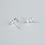 Sterling Silver Crystal Leaf Vine Stud Earrings, thumbnail 2 of 5