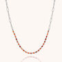 Gem Shine Carnelian Necklace With Paperclip Chain, thumbnail 2 of 7