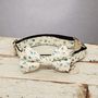 The Stamford Cream And Blue Floral Dog Bow Tie Collar, thumbnail 2 of 4
