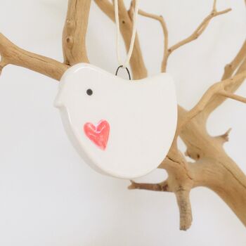 Ceramic Chick / Robin / Heart Hanging Decoration, 6 of 12