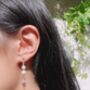 Poodle Pearl Clip On Earrings, thumbnail 2 of 3