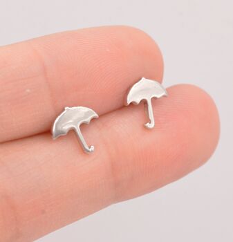 Sterling Silver Umbrella Stud Earrings, 2 of 12