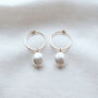 Vegan Organic Pearl Hoop Earrings, thumbnail 3 of 5