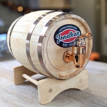 Personalised Wooden Rum Barrel Dispenser, 2 of 6