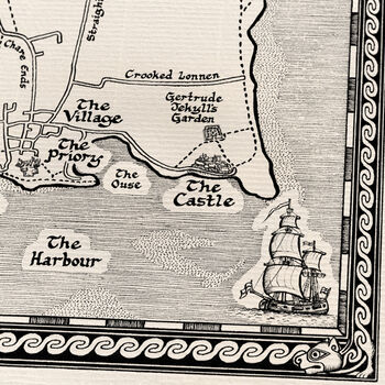 Lindisfarne Map Hand Drawn Fine Art Print, 5 of 12