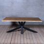 Temple Solid Oak Wood Dining Table, thumbnail 2 of 6