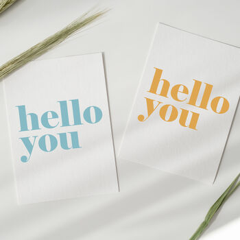 Pack Of Five Greetings Cards 'Hello You', 7 of 7