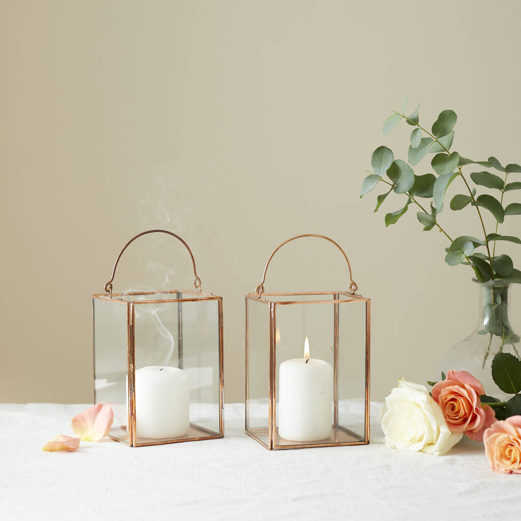 Large Copper Lantern By Glass Half Full Design