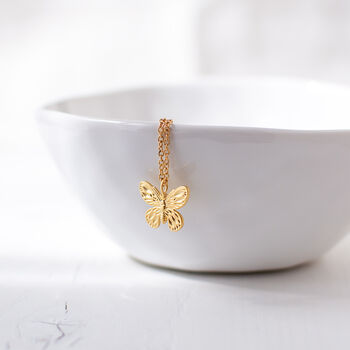 Gold Plated Butterfly Necklace, 5 of 7
