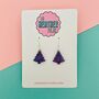 The Purple One / Purple Glitter Christmas Tree Earrings, thumbnail 2 of 2