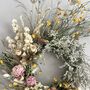 Wild Meadow Pink And Yellow Dried Flower Wreath, thumbnail 3 of 9