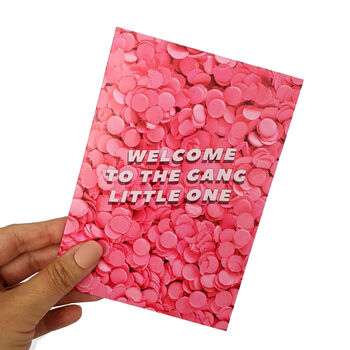 'Welcome To The Gang Little One' Greetings Card, 2 of 3