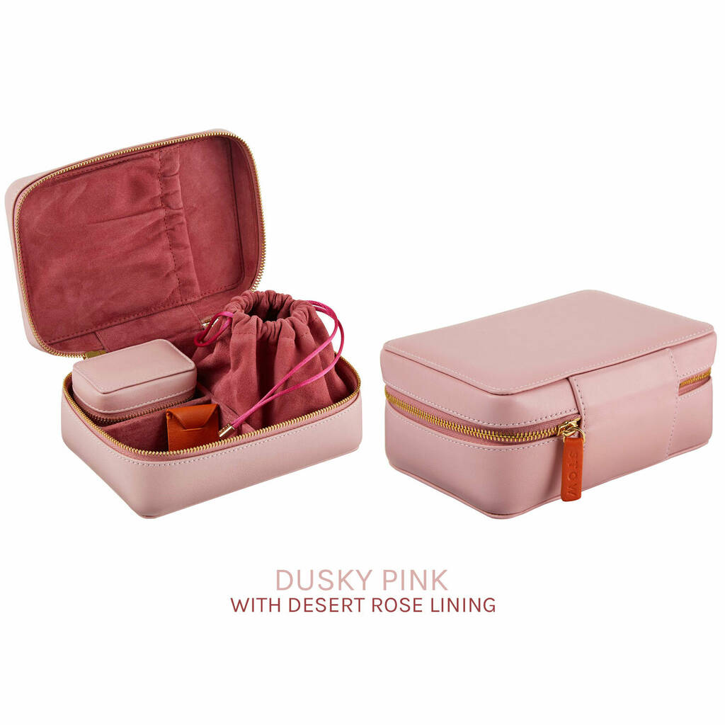 personalised luxury soft jewellery case travel gift set by stow