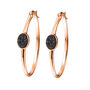 18k Rose Gold Plated Black Druzy Crystal Large Hoops, thumbnail 3 of 4