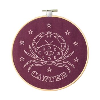 Cancer Zodiac Embroidery Hoop Kit, 4 of 6