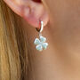 Sterling Silver Four Leaf Clover Earrings, thumbnail 1 of 7