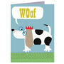 Woofing Dog Mini Greetings Card, thumbnail 2 of 5