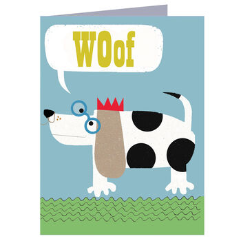 Woofing Dog Mini Greetings Card, 2 of 5