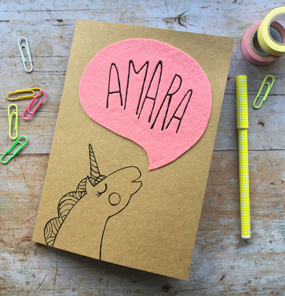 Personalised Happy Unicorn Childrens Notebook, 1 of 6