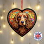 Cocker Spaniel Stained Glass Effect Heart Suncatcher, thumbnail 8 of 9