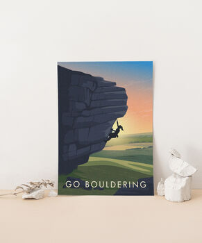 Go Bouldering Travel Poster Art Print, 3 of 8