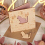 Cat Lover Wooden Birthday Card With Keyring, thumbnail 1 of 4