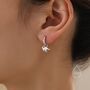 Parasaurolophus Dinosaur Dangle Hoop Earrings, thumbnail 3 of 11