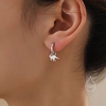Parasaurolophus Dinosaur Dangle Hoop Earrings, 3 of 11