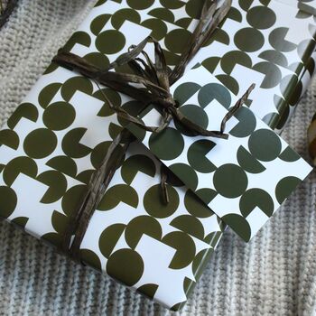 Spotty Christmas Wrapping Paper And Gift Tag Set, 2 of 12
