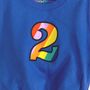 Royal Blue Kids Rainbow Age Embroidered Sweatshirt, thumbnail 2 of 2