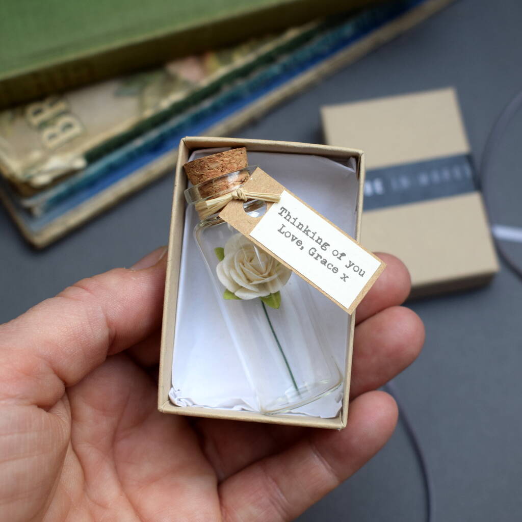 Tiny Paper Rose In A Bottle Personalised Gift, 1 of 9