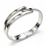 Solid Sterling Silver Chunky Interlaced Hinged Bangle, thumbnail 7 of 9