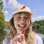 Chilli And Sparkles Embroidered Cream Hat, thumbnail 5 of 12