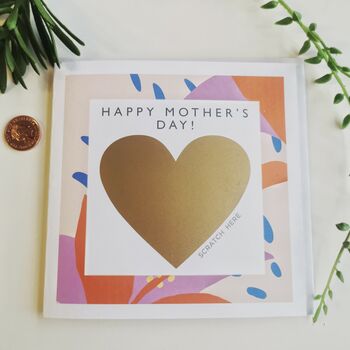 Personalised Abstract Flower Mother's Day Scratch Card, 2 of 2