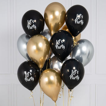 Pack Of 14 Glitz And Glam Let's Party Balloons, 2 of 4