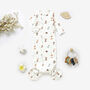 Woodland Animals Organic Cotton Baby Knotted Gown, thumbnail 1 of 2