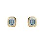 Art Deco Aquamarine Stud Earrings In 9ct Gold, thumbnail 1 of 4