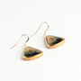 Ceramic, Glass And Gold Eclipse Teardrop Earrings, thumbnail 2 of 4