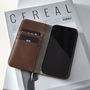 Personalised Leather Flip Phone Case | Tan, thumbnail 3 of 5